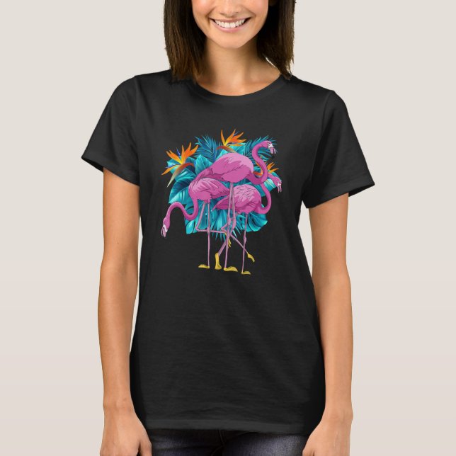 Exotic Bird Animal Lover Wildlife Tropical Rosa Fl T Shirt (Framsida)