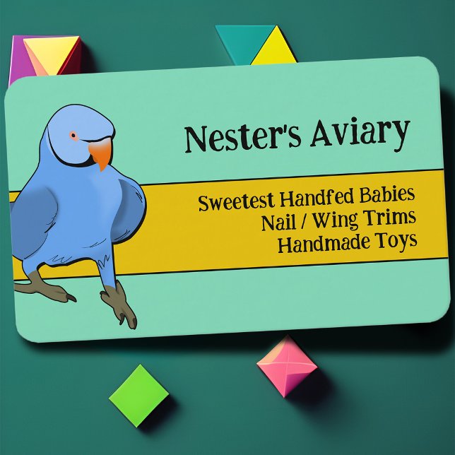 Exotic Bird Breeder Parrot Aviary Avian Pet Supply Visitkort (Fun parrot business card)