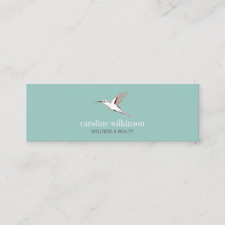 Exotic bird illustration elegant minimal mint card mini visitkort