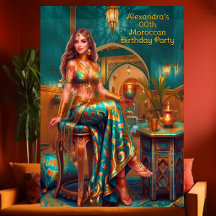 Exotic Birthday Teal Orange Moroccan Themed Party