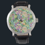 Exotic Blooming Watercolor Cacti Mönster Armbandsur<br><div class="desc">Exotisk vattenfärgsblomning med blommor mönster. | © and ® Bigstock® - Med förbehåll för alla Höger.</div>