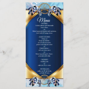 Exotic Blue Dream Catcher Bröllop Menu Meny