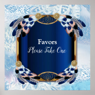 Exotic Blue Dream Catcher Bröllop Poster