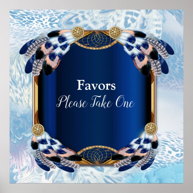 Exotic Blue Dream Catcher Bröllop Poster (Framsidan)