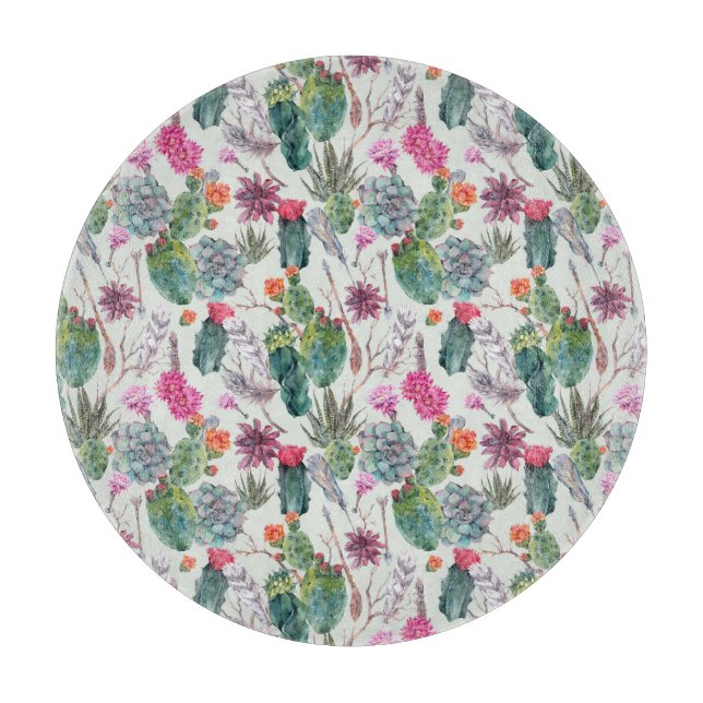 Exotic Boho Watercolor Cactus & Succulent Mönster (Framsidan)