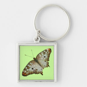 Exotic Butterfly från Saint Lucia Fyrkantig Silverfärgad Nyckelring