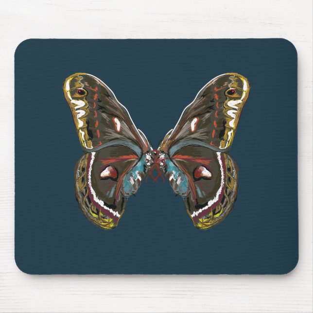 Exotic Butterfy Art Teckning Musmatta (Framsidan)