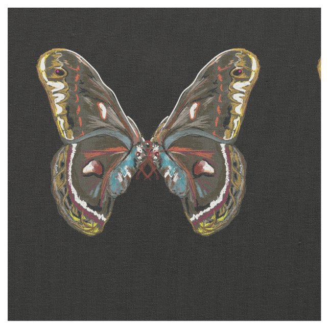 Exotic Butterfy Art Teckning Tyg (Närbild)