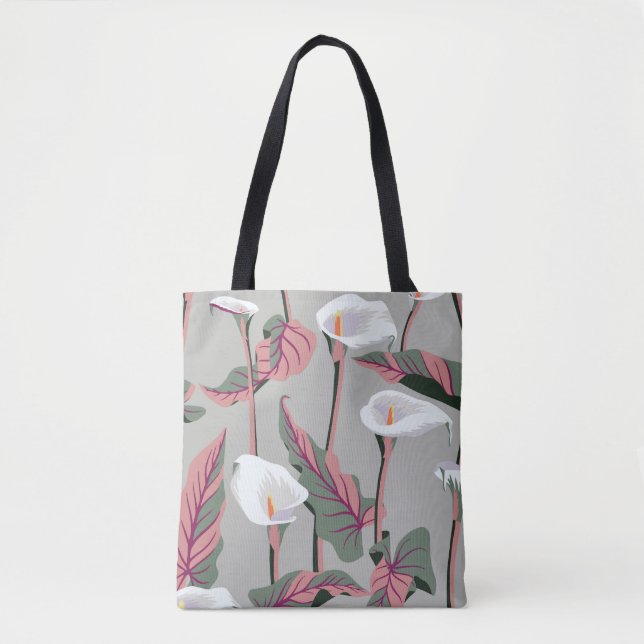 Exotic Calla: Vintage Blommigt Seamless Tygkasse (Framsida)