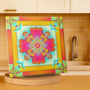 Exotic Colorful Fantasy Kitchen eller Bathroom Til Kakelplatta