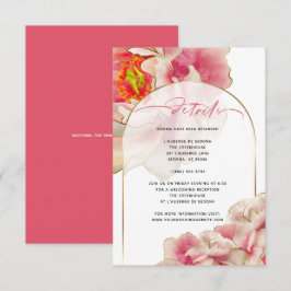 Exotic Coral Ro Peony-informationskort Inbjudningar