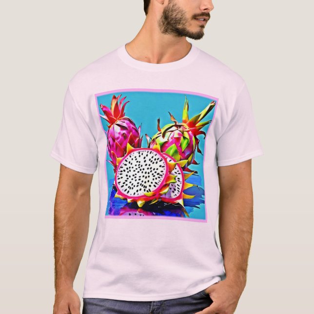Exotic Dragon Fruit Art T Shirt (Framsida)