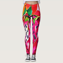 Exotic Dragon Fruit Bloom Leggings