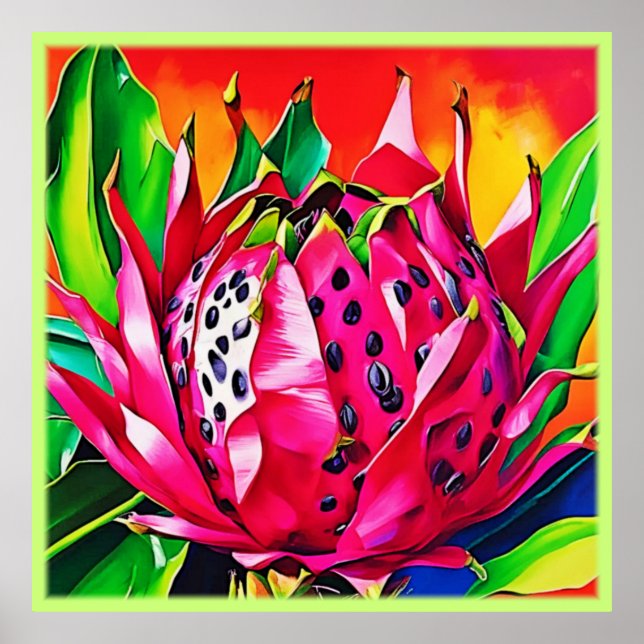 Exotic Dragon Fruit Bloom Poster (Framsidan)
