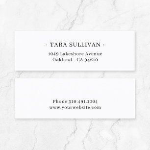 Exotic Elegance . Minimal typografi 07. Mini Visitkort