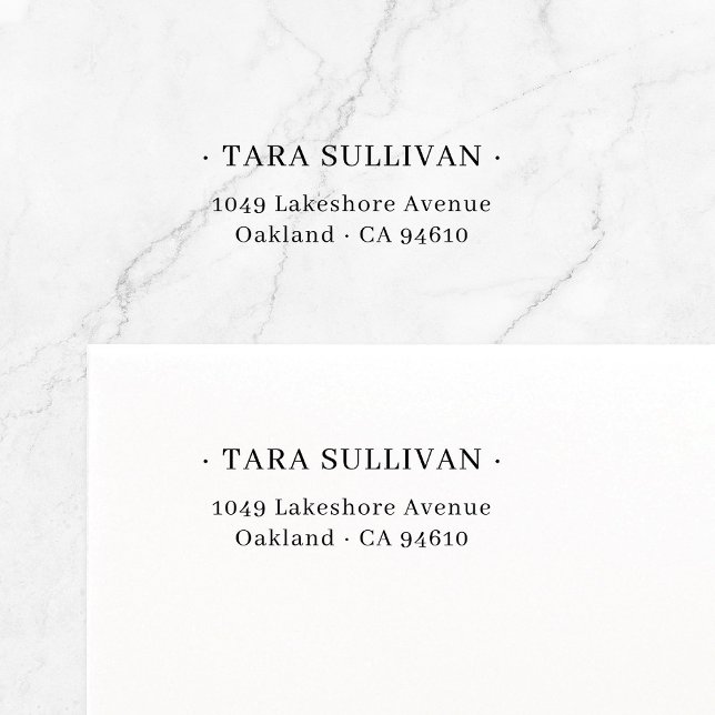 Exotic Elegance . Minimal typografi 07 Självfärgande Stämpel (Elegant, chic and classic typography self-inking return address stamp.)