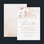 Exotic Elegant Boho Floral Thank You Tack Kort<br><div class="desc">Tropical dried foliage thank you flat card for weddings,  bridal shower,  engagement parties... </div>