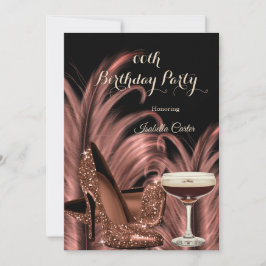 Exotic Espresso Martini Heels Födelsedagsfest Inbjudningar