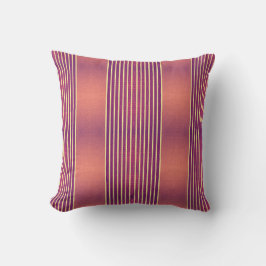 Exotic Faux Snake Leather & Linear Stripe Salmon Kudde