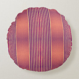 Exotic Faux Snake Leather & Linear Stripe Salmon Rund Kudde