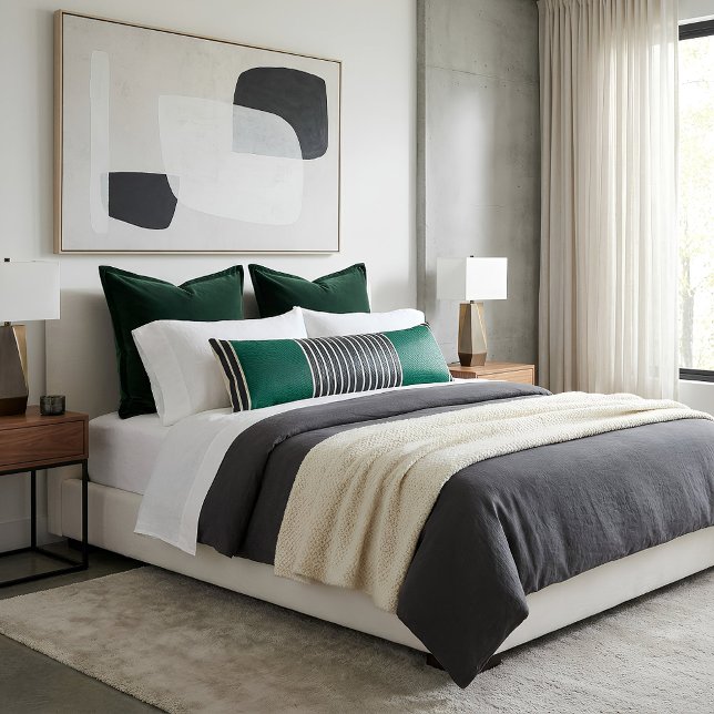 Exotic Faux Snake Leather Linear Stripe Turquoise Kroppskudde (Seitenschläferkissen auf dem bett plaziert)