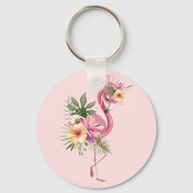 Exotic Flamingo Nyckelring (Framsida)