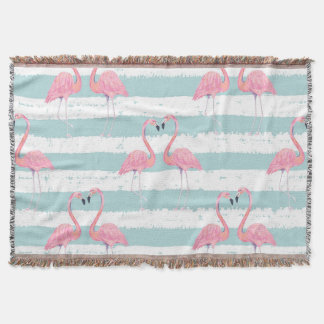 Exotic Flamingo Stripe Background Mönster Filt