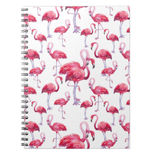 Exotic Flamingo Watercolor Bird Anteckningsbok
