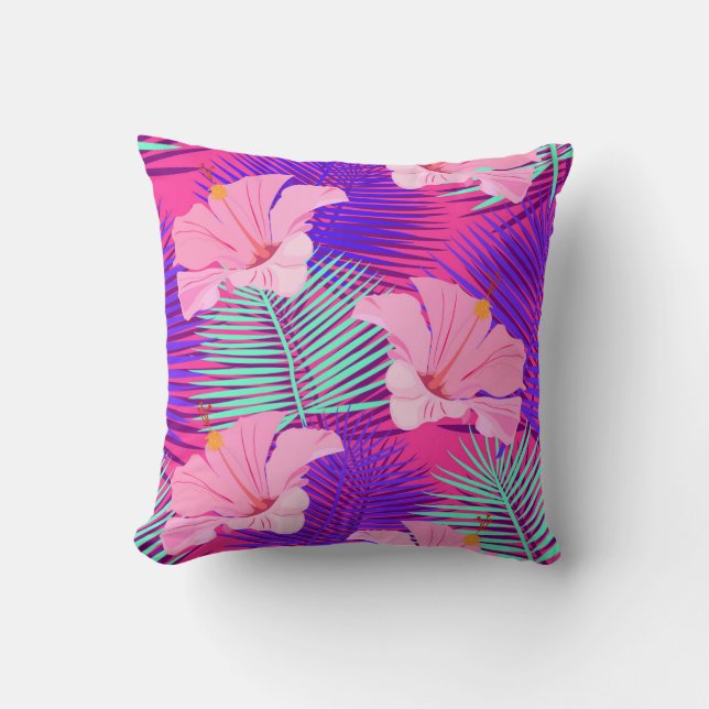 Exotic Flamingos: Tropical Rosa Vintage. Kudde (Framsida)