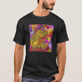 Exotic Flowers Animal Reptile Lizard Blommigt Igua T Shirt