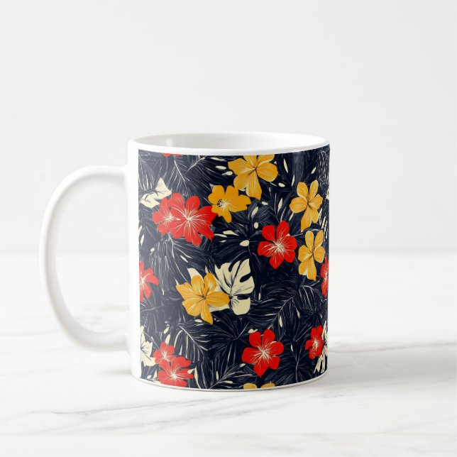 Exotic Flowers Blommönster Kaffemugg (Vänster)