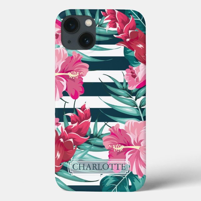 Exotic Flowers Monogram stripe (Baksida)
