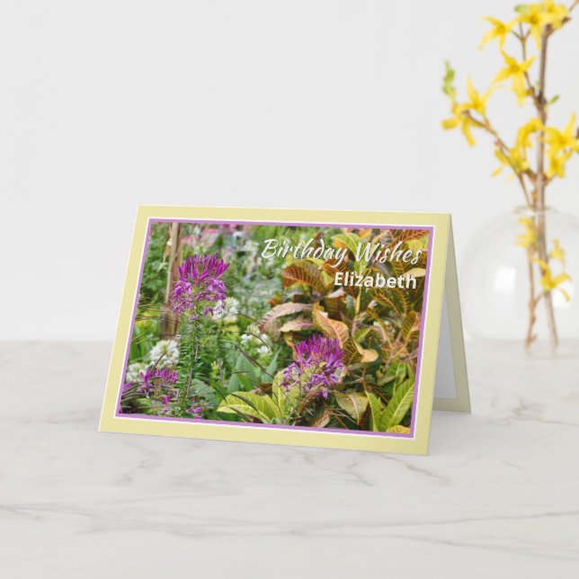 Exotic Flowers Personlig Grattis på födelsedagen C Kort (Gul blomma)