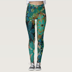 Exotic Flowers Tropical Mönster Leggings