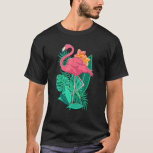 Exotic Flowers Zoo Animal Tropical Bird Flamingo T Shirt