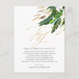 Exotic Foliage Blommigt Tropical Tack Vykort