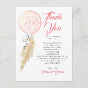 Exotic Foliage Floral Balloon Garland Thank You Vykort