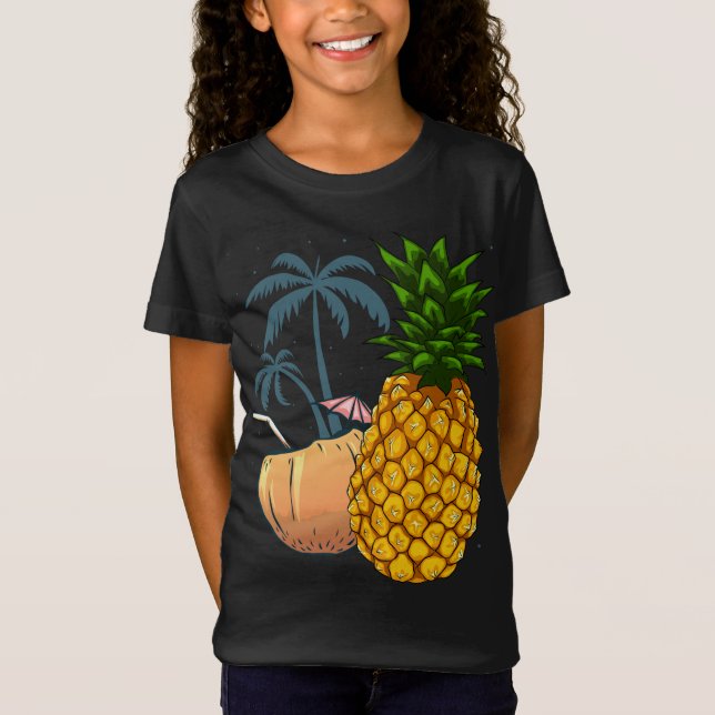 Exotic Fruit Coconut Handflatan Träd Tropical Summ T Shirt (Framsida)