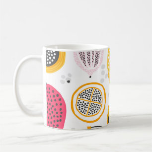 Exotic Fruits Hand-Drawn: Vintage Sommar Kaffemugg
