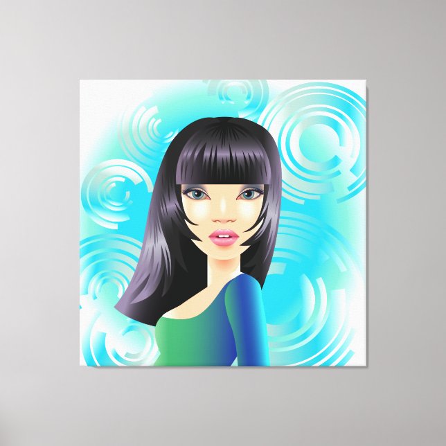 Exotic Girl in Blue Wrapped Canvas (Framsida)