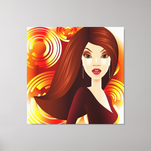 Exotic Girl in Golds Wrapped Canvas (Framsida)