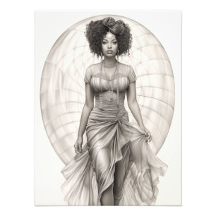 Exotic Girl på Soffa Fototryck