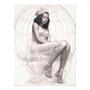 Exotic Girl på Soffa Fototryck