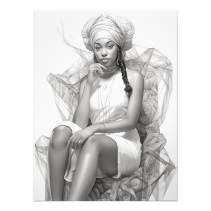 Exotic Girl på Soffa Fototryck