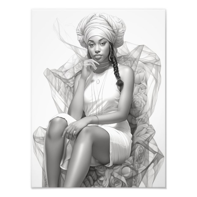 Exotic Girl på Soffa Fototryck (Framsidan)