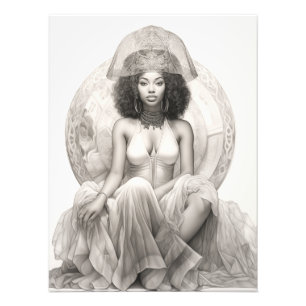 Exotic Girl på Soffa Fototryck