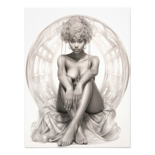 Exotic Girl på Soffa Fototryck