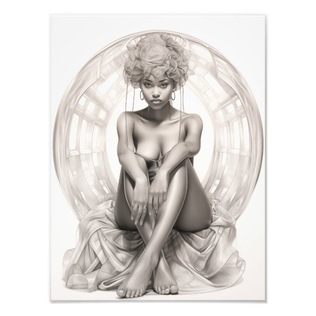 Exotic Girl på Soffa Fototryck (Framsidan)