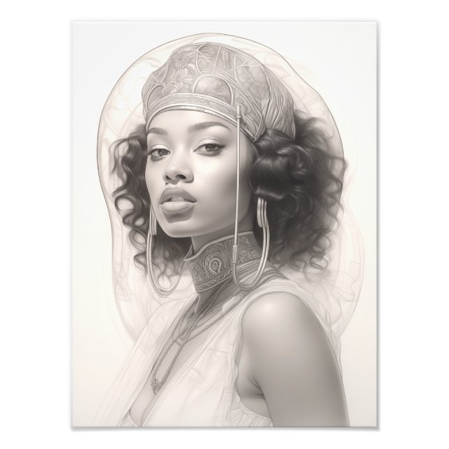 Exotic Girl på Soffa Fototryck (Framsidan)