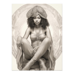 Exotic Girl på Soffa Fototryck
